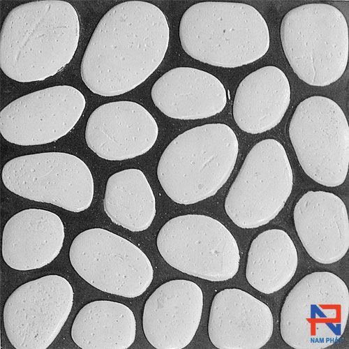 Gạch lát sân vườn lục giác đá suối hạt trắng