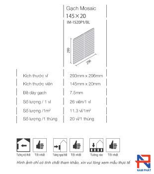 kích thước gạch thẻ inax