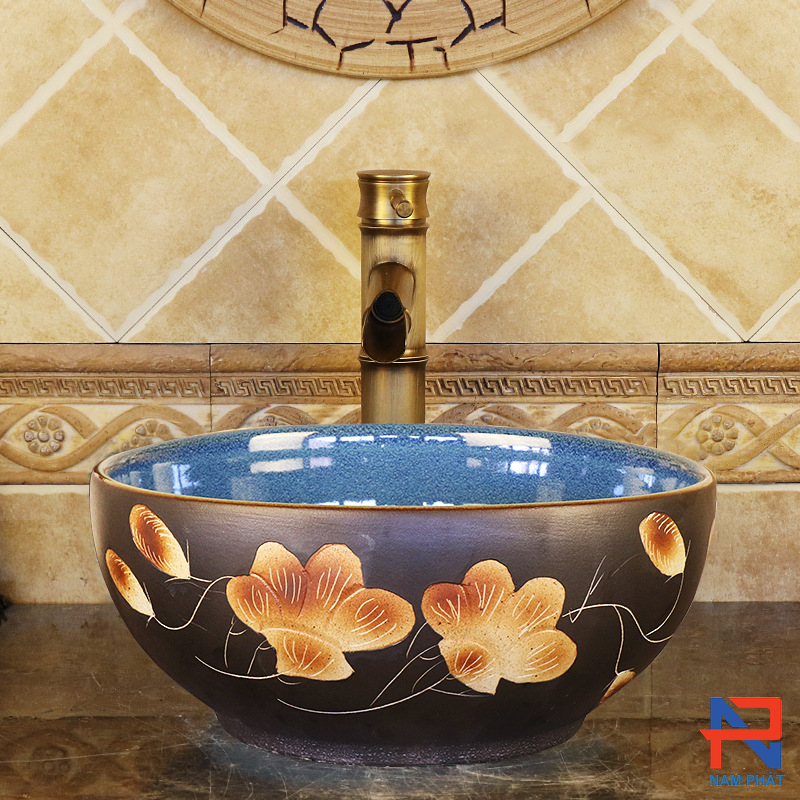 Lavabo Sứ Mỹ Thuật NPSM024