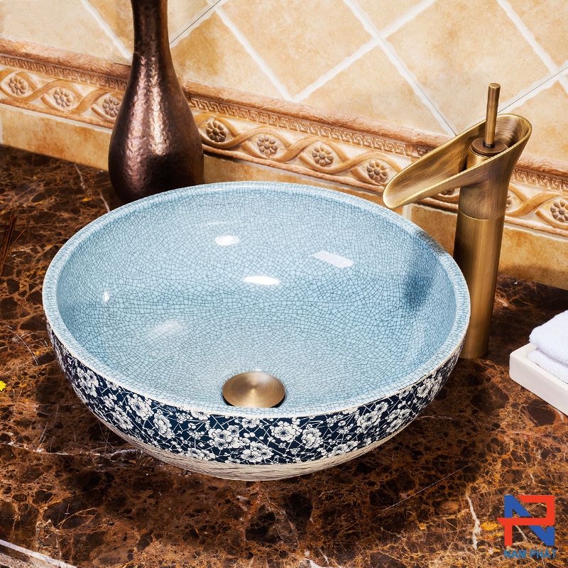 Lavabo Sứ Mỹ Thuật Cao Cấp NPSM030