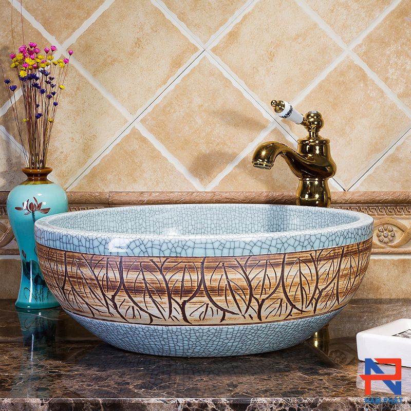 Lavabo Sứ Mỹ Thuật Cao Cấp NPSM032