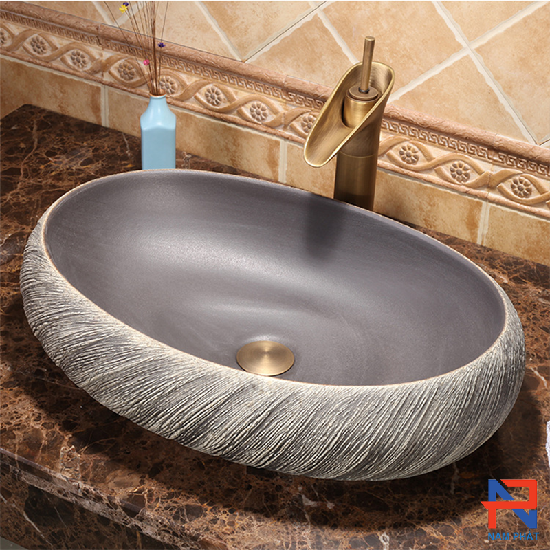 Lavabo Sứ Mỹ Thuật Cao Cấp NPSM034
