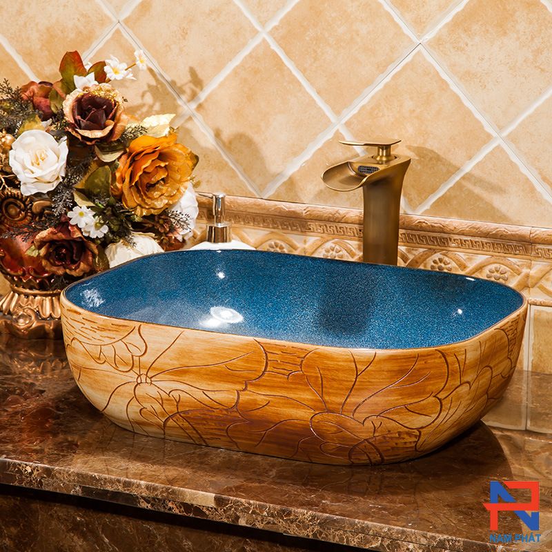 Lavabo Sứ Mỹ Thuật NPSM017
