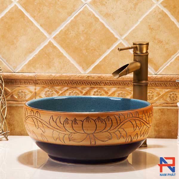 Lavabo Sứ Mỹ Thuật NPSM022