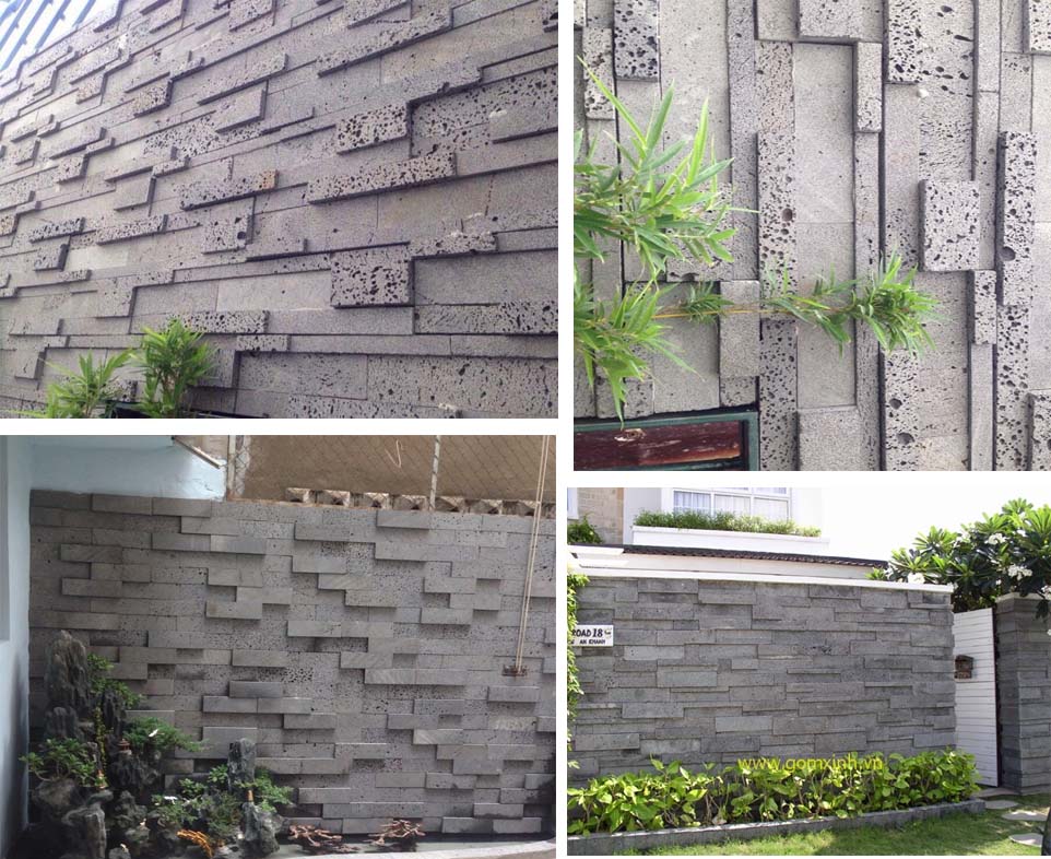 Đá ong ghép đa quy cách tạo hiệu ứng 3D