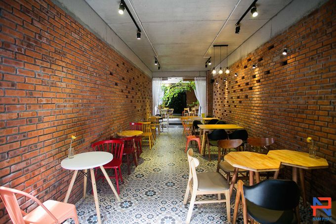 gạch cổ ốp tường quán cafe, nhà hàng