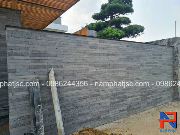 Đá ong xám kích thước 5x60 cm ốp tường rào 