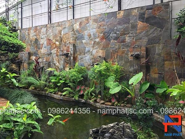 Đá đa sắc Lai Châu ốp rối tường tiểu cảnh 