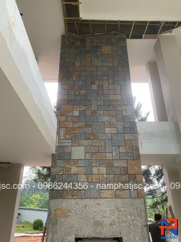 Đá đa sắc Lai Châu ốp tường modul 