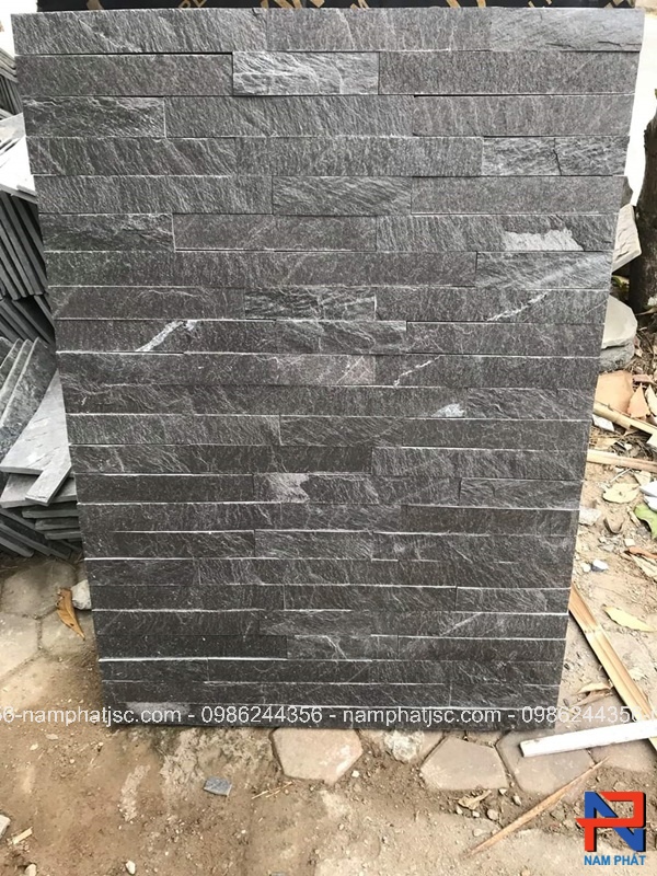 Đá đen ghi thanh dài ốp tường trang trí 