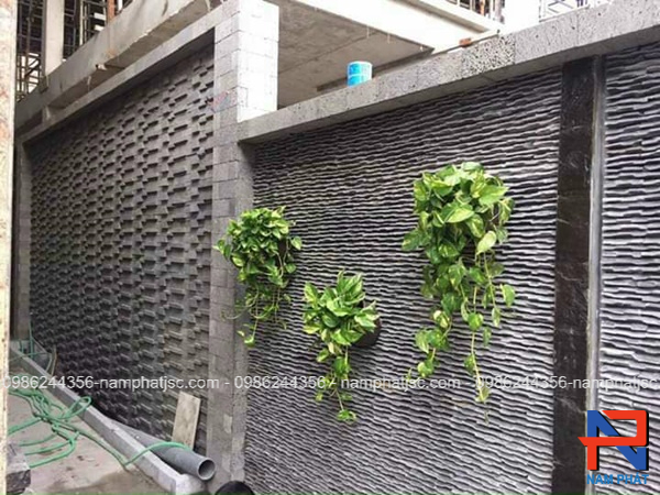 Đá suối ốp tường rào