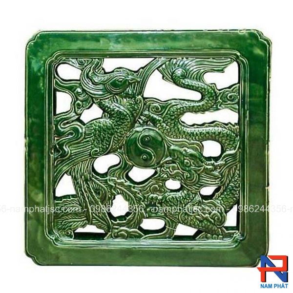 Gạch thông gió tráng men hình Rồng Phượng 