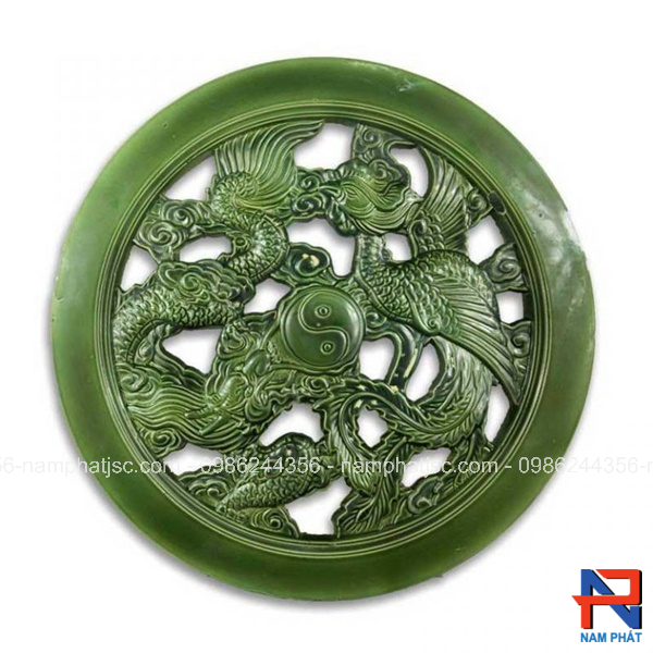 Gạch thông gió tráng men hình Rồng Phượng tròn